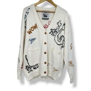 Peacebird x Tom and Jerry Collection Oversized XS V Neck Cardigan Sweater